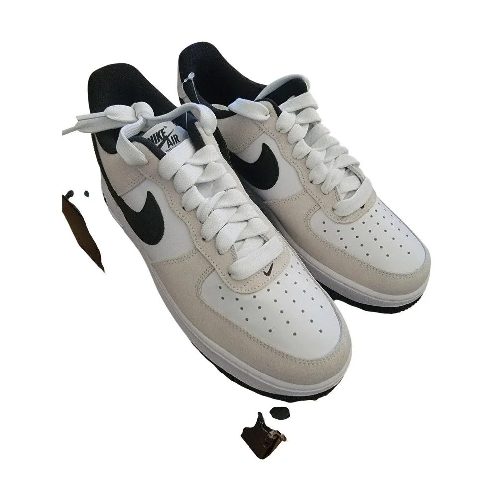 Nike Air Force 1 07 LV8 White Black Light Bone‎ Sneakers IB6388-100 Mens 8.5-W10